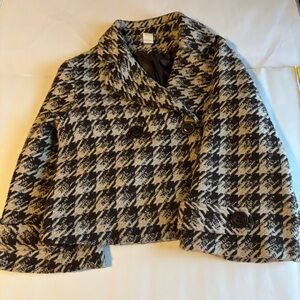 Brown and Cream Houndstooth Women's Coat Y Apparel USA